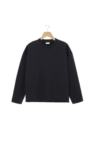 Dark navy | 4087/383/422 - Zara Толстовка с круглым вырезом и неровными краями