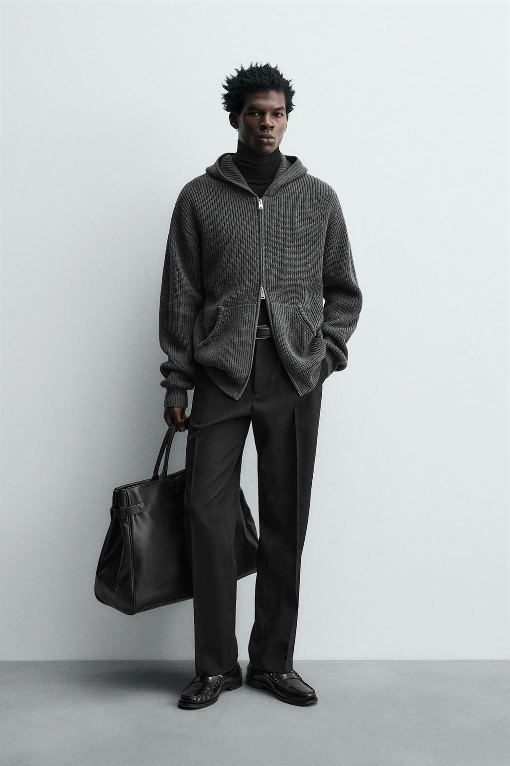 КАРДИГАН ИЗ ХЛОПКА И ШЕРСТИ С КАПЮШОНОМ