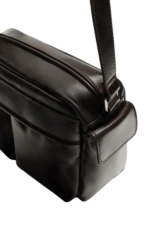 Brown | 3549/620/700 - Zara Кожаная сумка через плечо