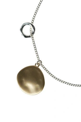 Gold / Silver | 8435/380/881 - Zara Контрастное колье с подвесками