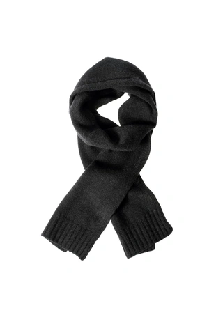 Grey marl | 3920/838/803 - Zara Вязаный шарф 100% шерсть