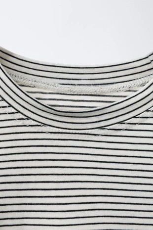 Ecru | 5867/700/712 - Zara Футболка в полоску с ярлыком BENSIMON ® X ZARA