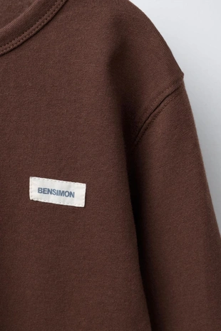 Brown | 9000/905/700 - Zara Однотонный лонгслив с этикеткой BENSIMON X ZARA