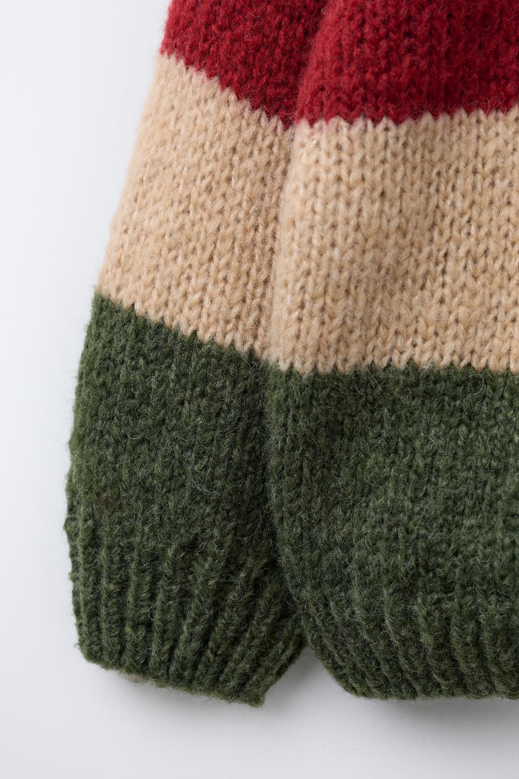 ВЯЗАНЫЙ СВИТЕР В ПОЛОСКУ С ШЕРСТЬЮ