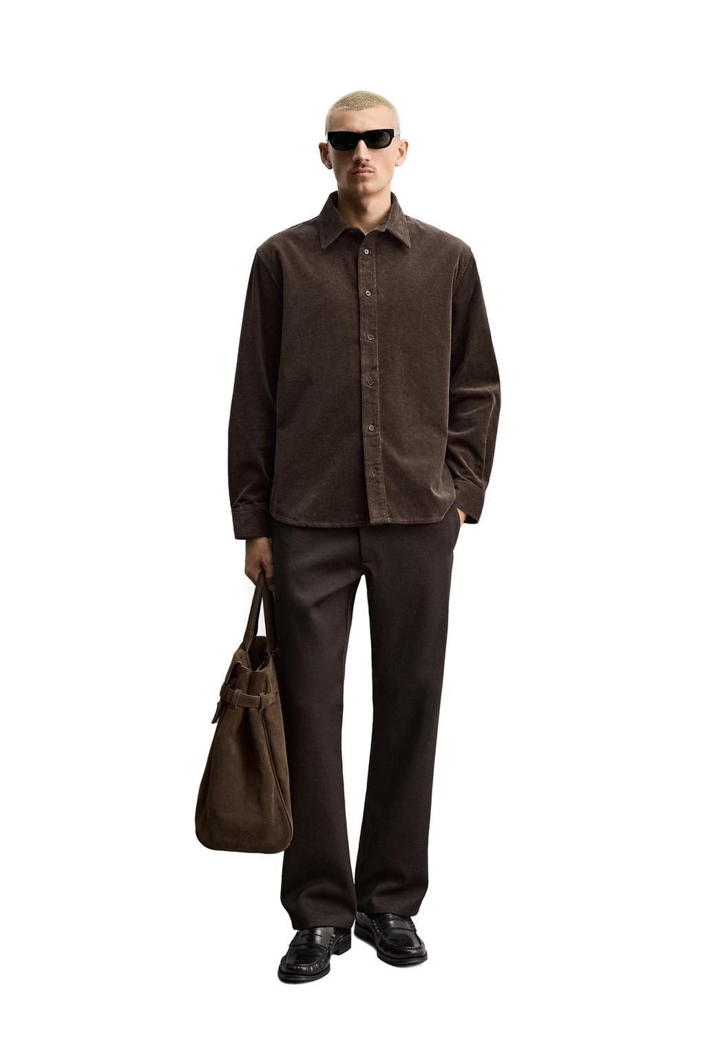 РУБАШКА RELAXED FIT ИЗ ВЕЛЬВЕТА