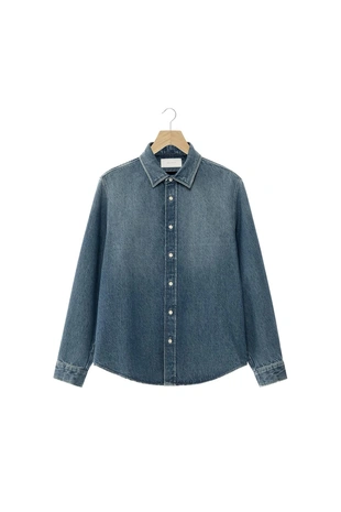 Mid-blue | 7545/353/427 - Zara Джинсовая рубашка свободного кроя