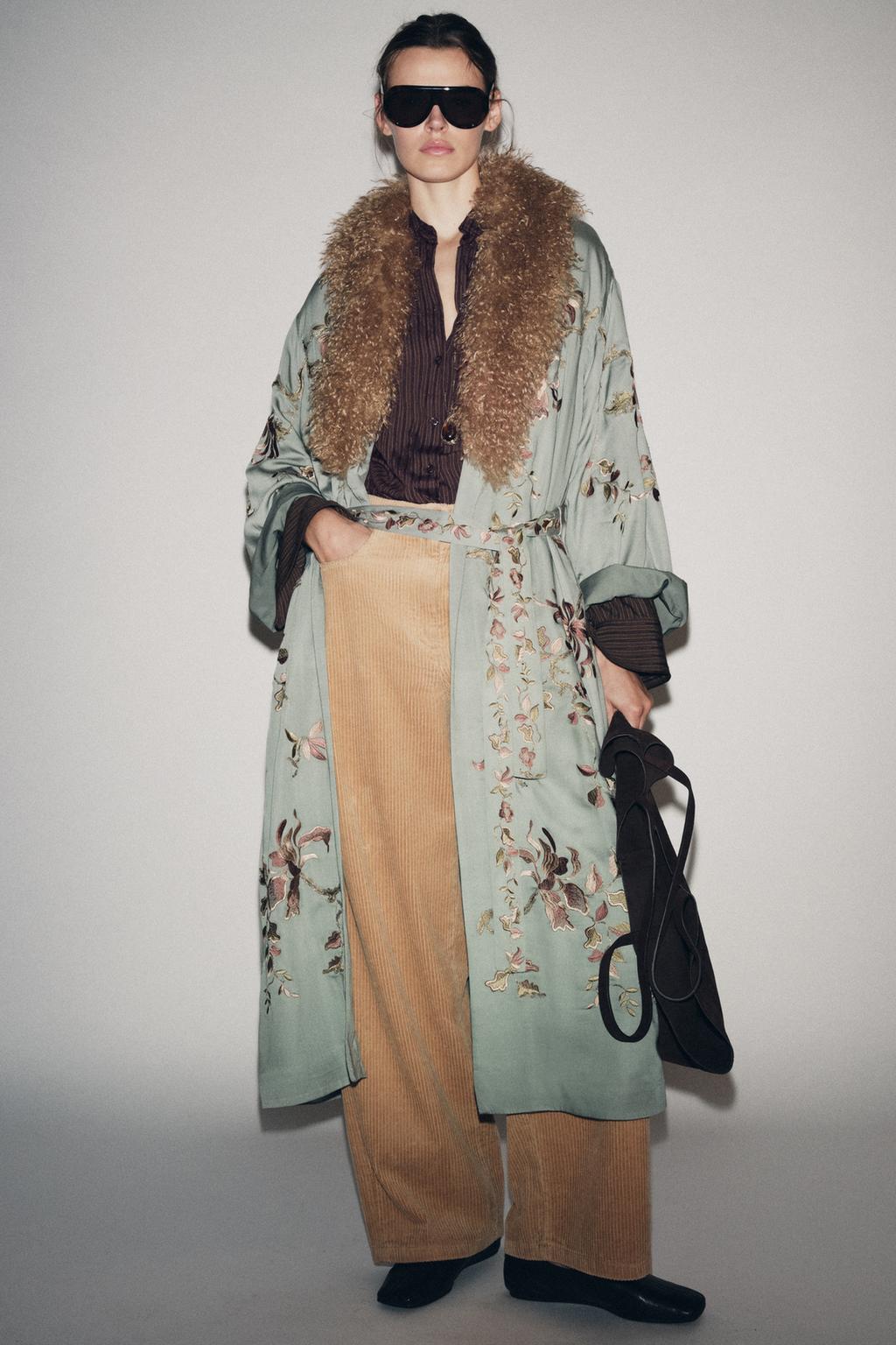 КИМОНО С ВОРОТНИКОМ ИЗ ИСКУССТВЕННОГО МЕХА — ZW COLLECTION LIMITED EDITION