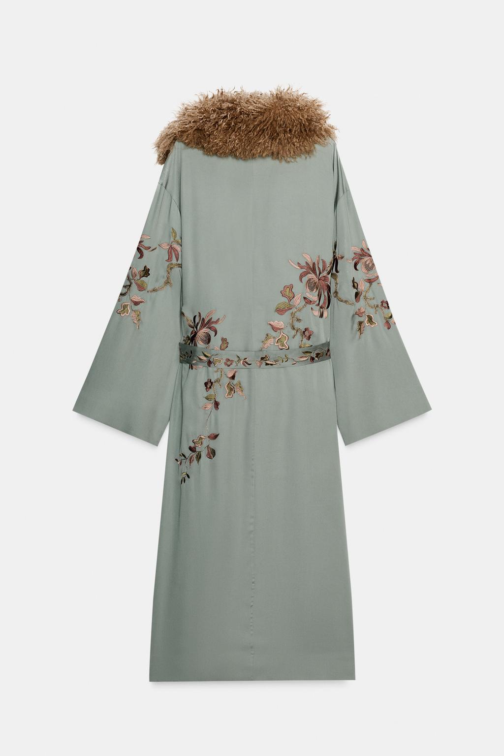 КИМОНО С ВОРОТНИКОМ ИЗ ИСКУССТВЕННОГО МЕХА — ZW COLLECTION LIMITED EDITION