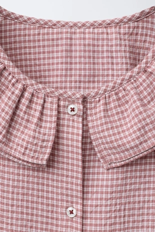 Strawberry | 6227/249/624 - Zara Рубашка с двойным отложным воротником в клетку BENSIMON ® X ZARA