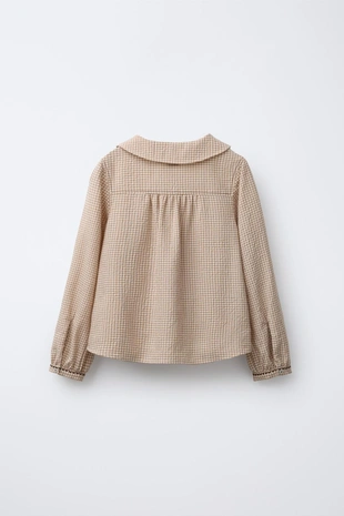 Купить Zara Рубашка с большим отложным воротником и вышивкой BENSIMON ® X ZARA
