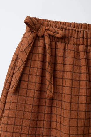 Caramel | 6247/306/732 - Zara Юбка миди в клетку с бантами BENSIMON ® X ZARA