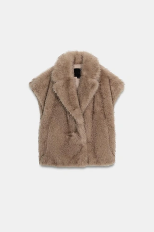 Купить Zara Жилет из искусственного меха — ZW COLLECTION LIMITED EDITION