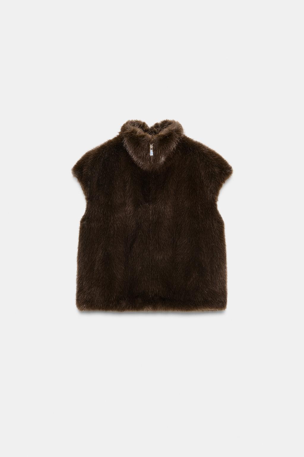 ZW COLLECTION FAUX FUR WAISTCOAT