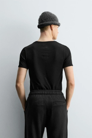Black | 0722/327/800 - Zara Футболка SLIM FIT X SR_A