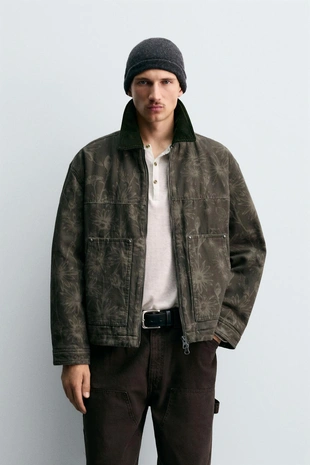 Куртка с цветочным принтом- Заказать в России