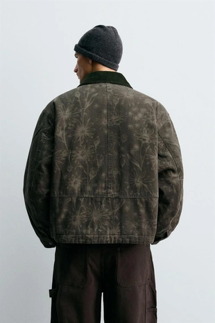 Куртка с цветочным принтом- Заказать в России