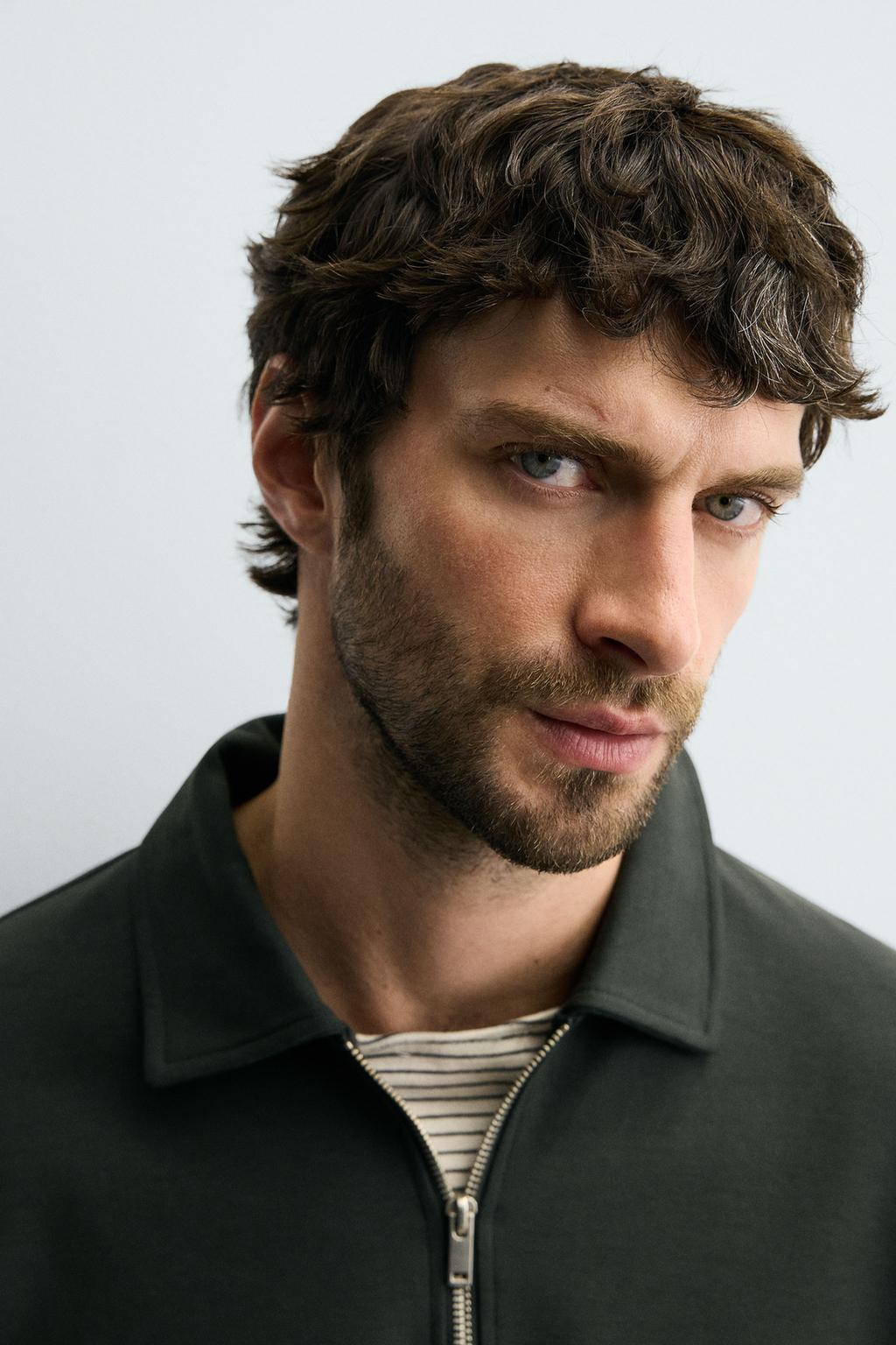 Поло-свитшот с застежкой на молнию и воротником клиппа