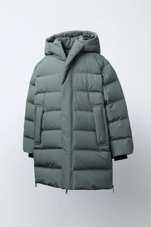 Длинный пуховик с пером и пухом WATER REPELLENT- Заказать в России