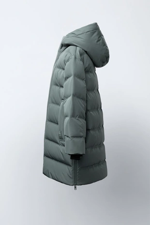 Длинный пуховик с пером и пухом WATER REPELLENT- Заказать в России