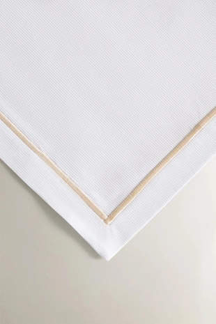 White | 1282/022/250 - Zara Набор салфеток из жаккарда с полосками и оборкой (набор из 2)