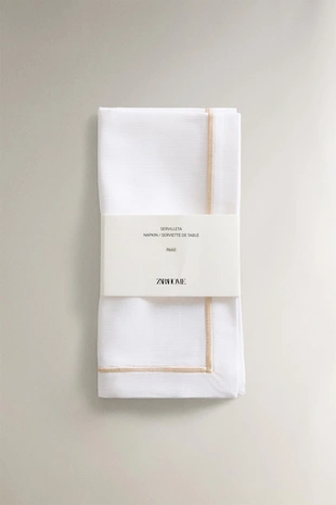 Набор салфеток из жаккарда с полосками и оборкой (набор из 2)- Заказать в России