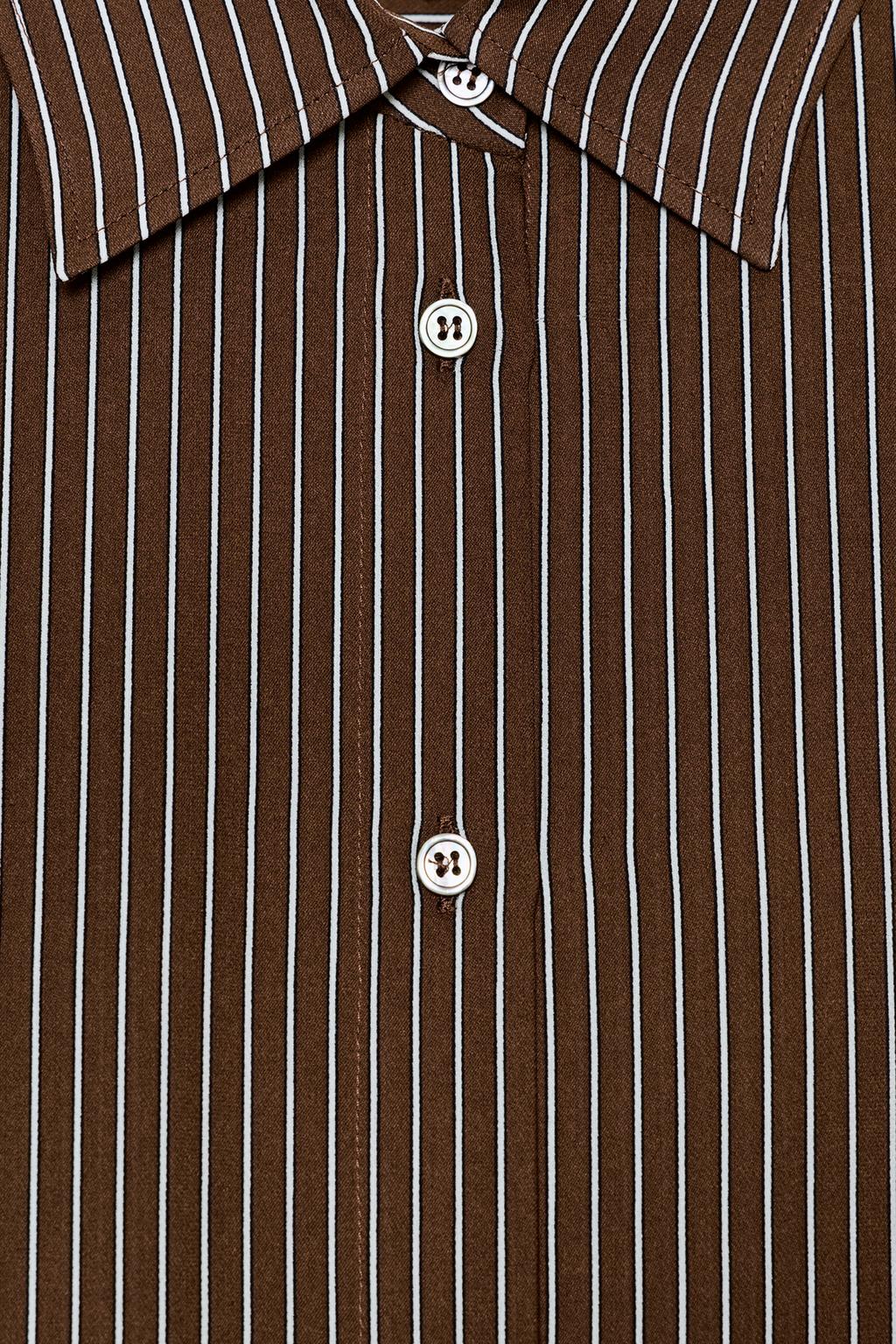 РУБАШКА OVERSIZE ИЗ ПОПЛИНА В ПОЛОСКУ