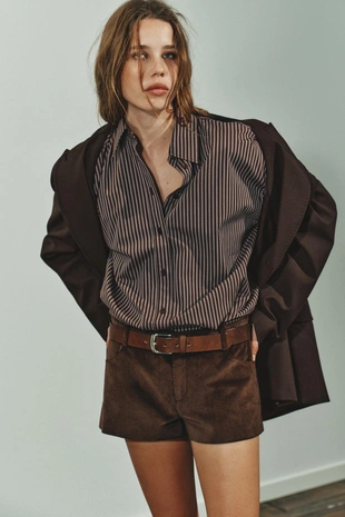 Купить Zara Рубашка OVERSIZE из поплина в полоску