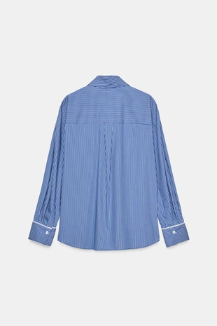 Blue/White | 9451/840/044 - Zara Рубашка в пижамном стиле в контрастную полоску