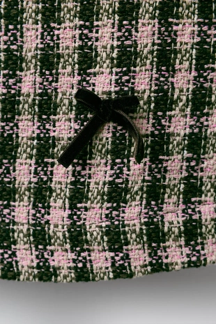 Сарафан в клетку с бархатными бантами- Заказать в России