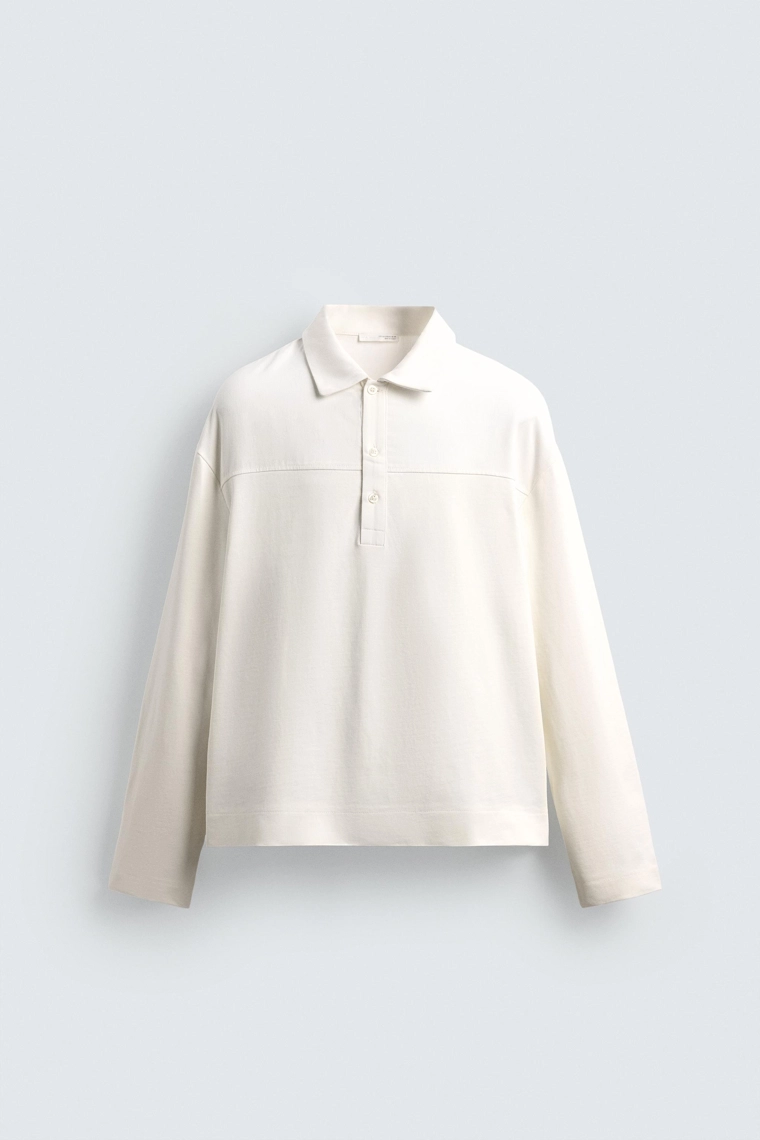 Рубашка поло прямого кроя с текстурой