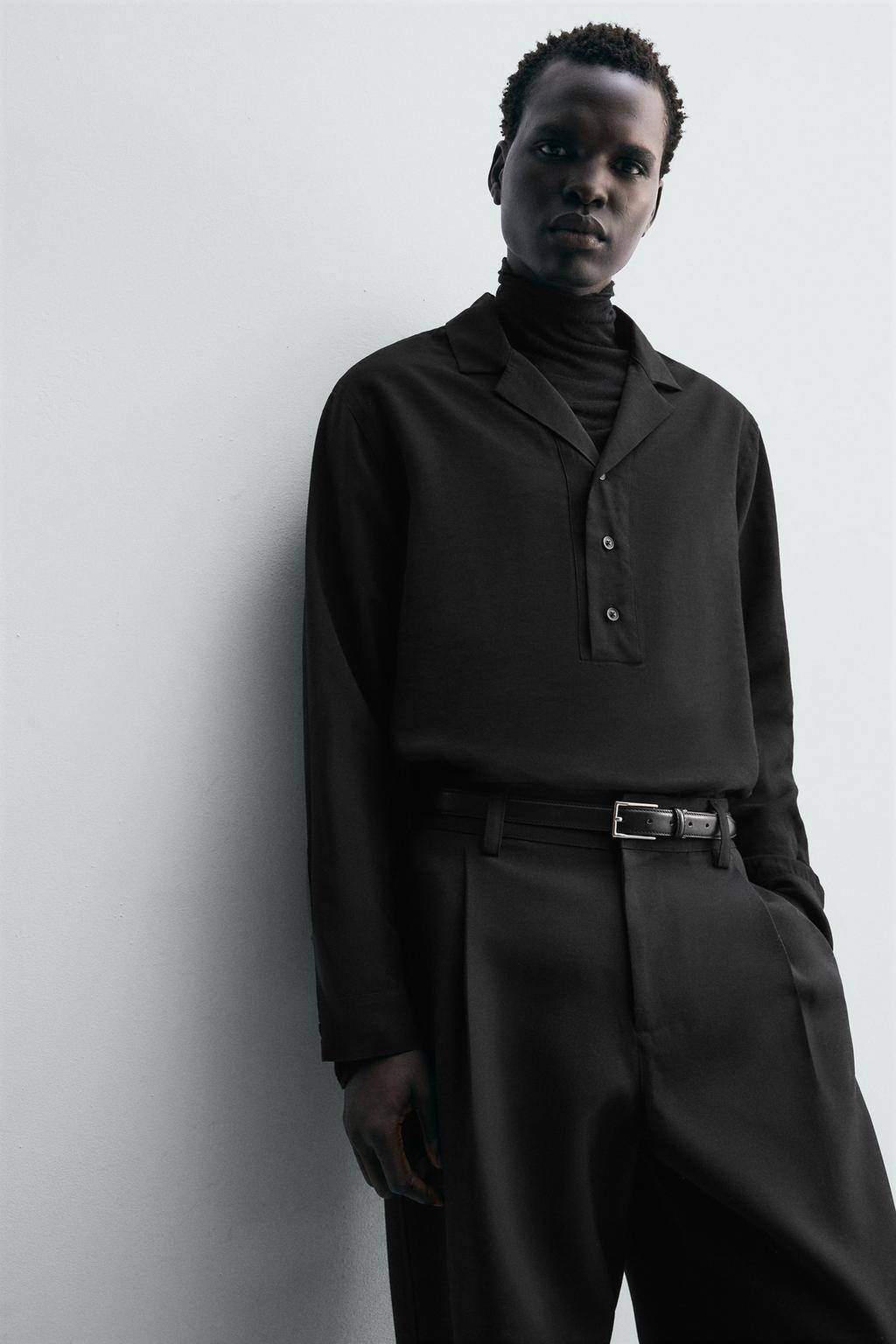 РУБАШКА-ПОЛО СТРУЯЩЕГОСЯ ПОКРОЯ