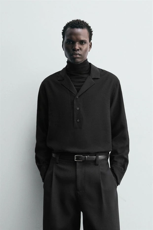 Купить Zara Рубашка-поло струящегося покроя