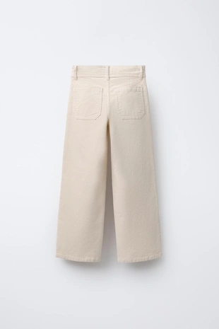 Ecru | 6096/731/712 - Zara Бархатные брюки STRAIGHT