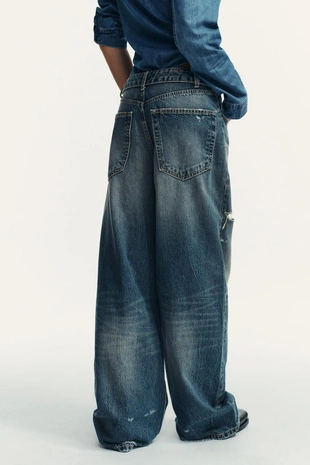 Джинсы TRF со средней посадкой и отвернутым поясом- Заказать в России