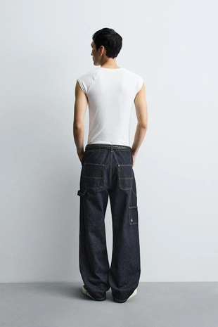 Blue | 6045/387/400 - Zara Джинсы CARPENTER с карманами