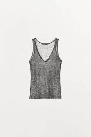 Grey | 1223/627/802 - Zara Топ из 100% шерсти на бретелях