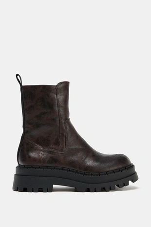 Brown | 3870/610/700 - Zara Ботинки на платформе с эффектом потертости