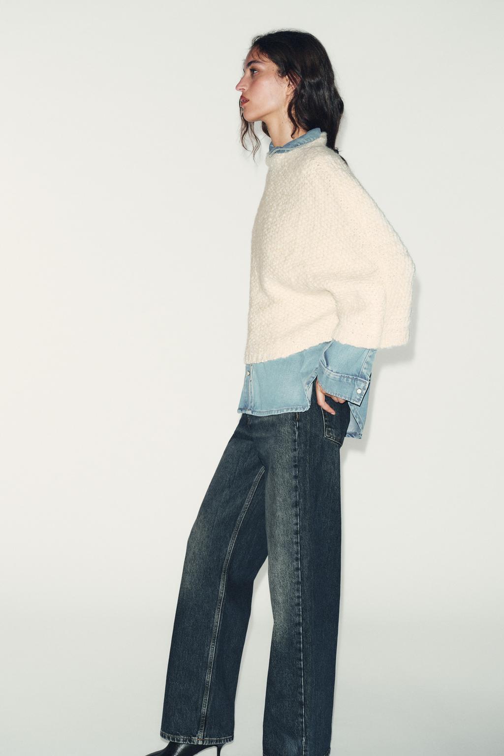 СВИТЕР-НАКИДКА КРУПНОЙ ВЯЗКИ