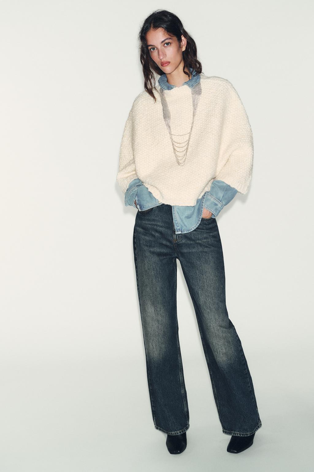 СВИТЕР-НАКИДКА КРУПНОЙ ВЯЗКИ