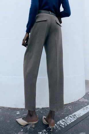 Брюки с защипами и ремнем- Заказать в России