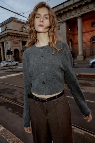 Brown | 4387/272/700 - Zara Брюки прямого кроя с поясом