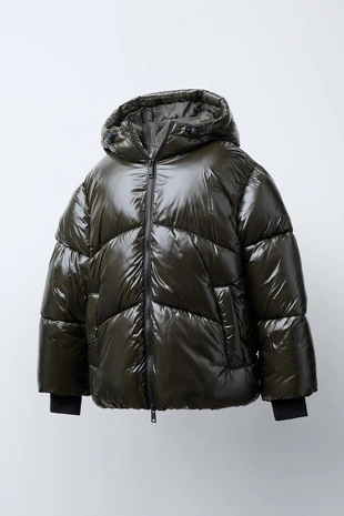 Стеганое пальто с капюшоном WATER REPELLENT- Заказать в России