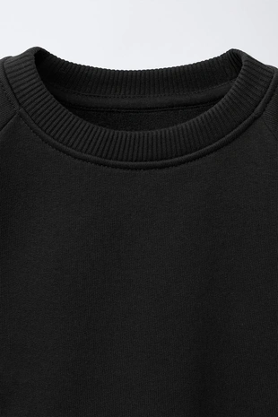 Black | 1880/622/800 - Zara Однотонная толстовка с этикеткой