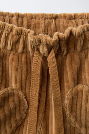 Брюки BAGGY из вельвета с карманами-сердечками- Заказать в России