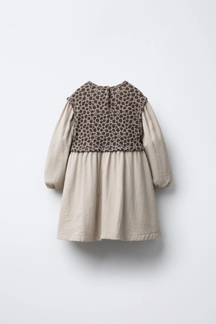 Купить Zara Комбинированное платье с принтом