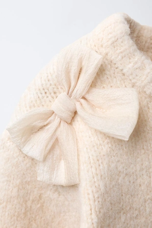 Ecru | 2756/490/712 - Zara Свитер с атласными бантами