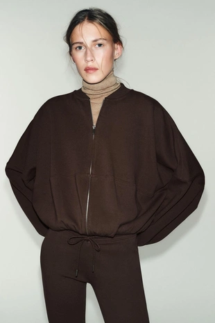 Купить Zara Бомбер INTERLOCK