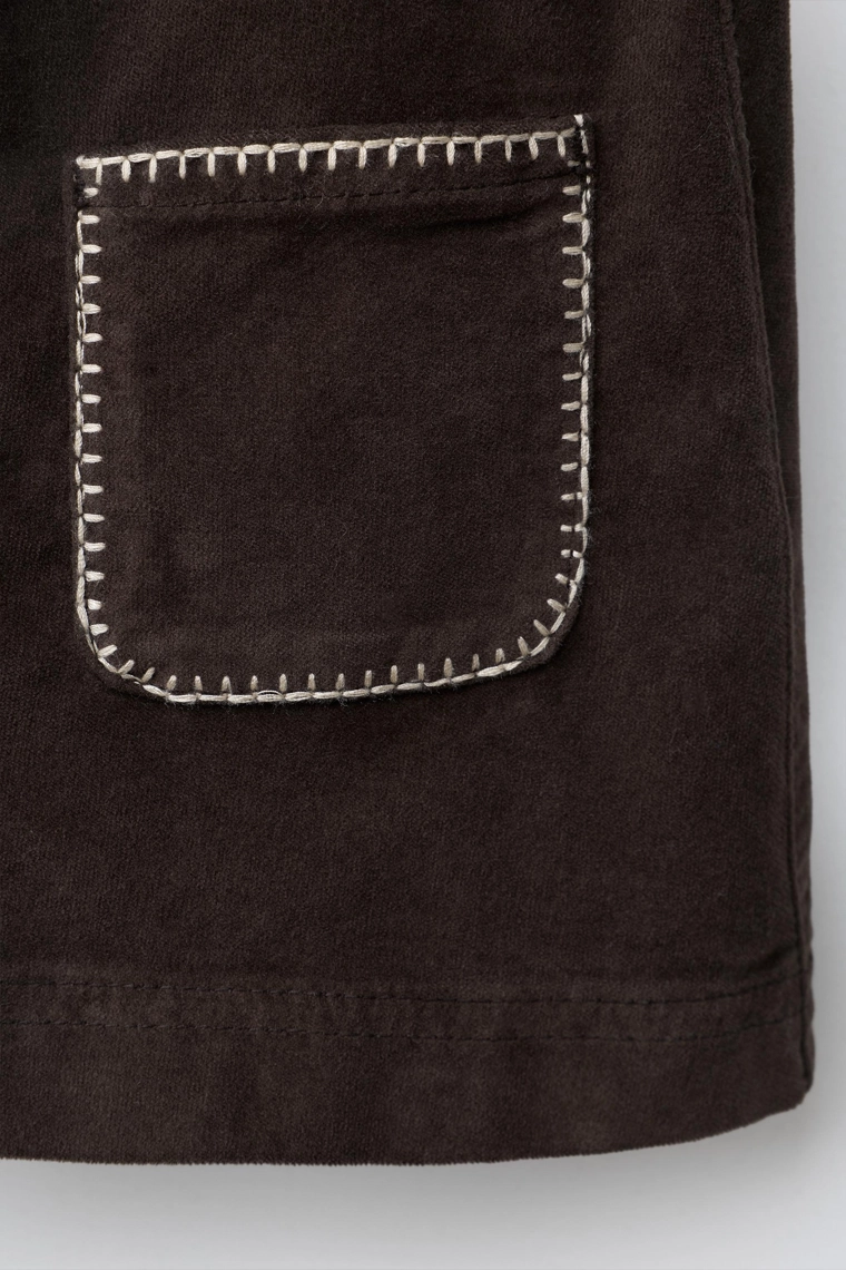 Вельветовая юбка zara с карманами и отделкой