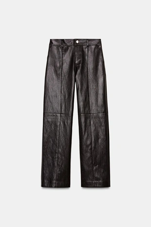 Купить Zara Брюки прямого кроя из искусственной кожи