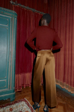 Атласные широкие брюки- Заказать в России